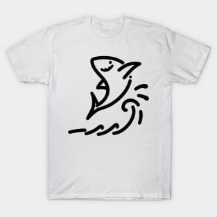 Stick Figure of a Shark in Black Ink T-Shirt